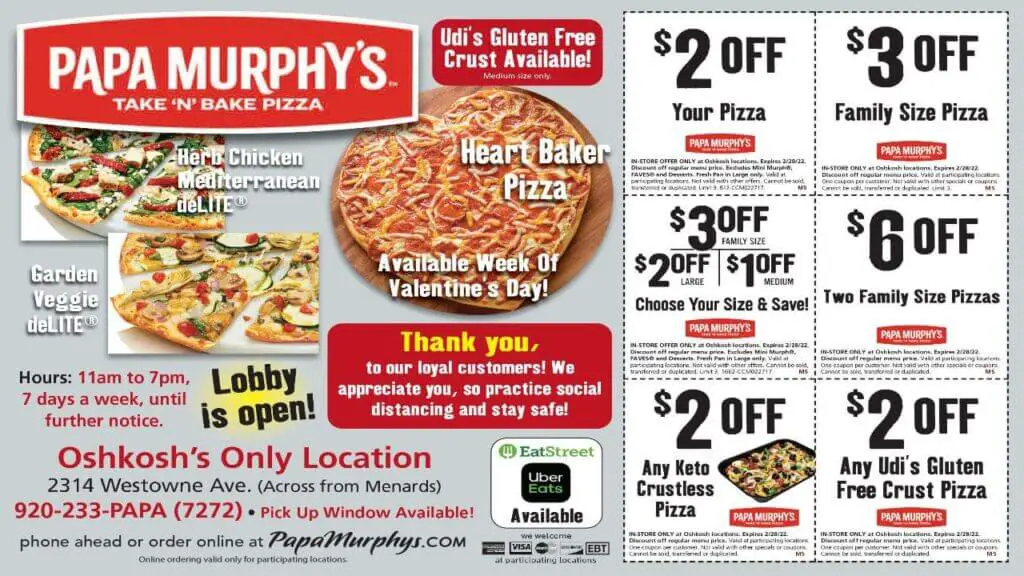 Can you stack coupons of Papa Murphy’s